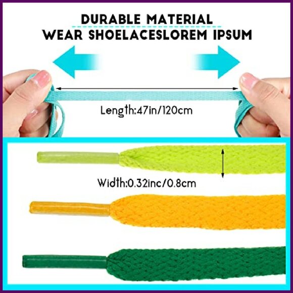 100 Pairs Polyester Shoelaces 47" Flat Sneaker Boot Laces - Picture 3 of 8